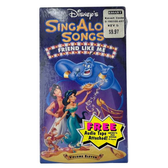 Disney Aladdin Sing Along Songs Friends Like Me VHS w/ Mickey Cassette Tape NEW - Picture 1 of 2